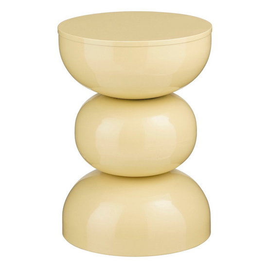 Mica decorations luna table d’appoint ronde h46 ø32 cm – table basse en métal – compacte et décorative – beige