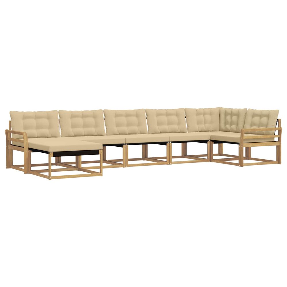 Ensemble de canapés d'extérieur 7 pc blanc et beige