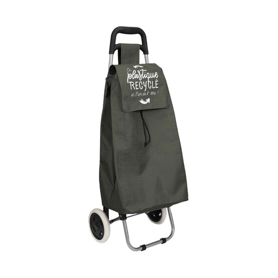 Chariot shopping en plastique recyclé 2 roues kiwi