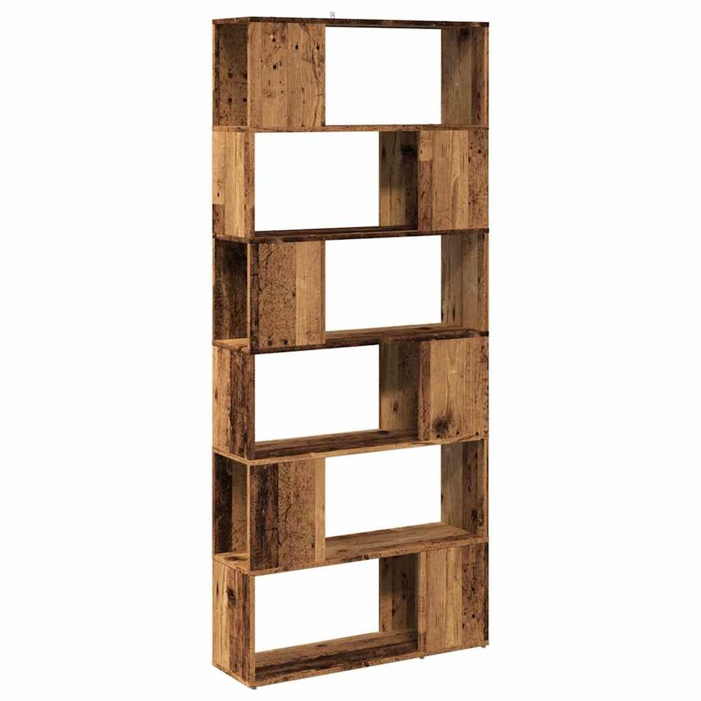 Bibliothèque/séparateur de pièce vieux bois 80x24x186 cm