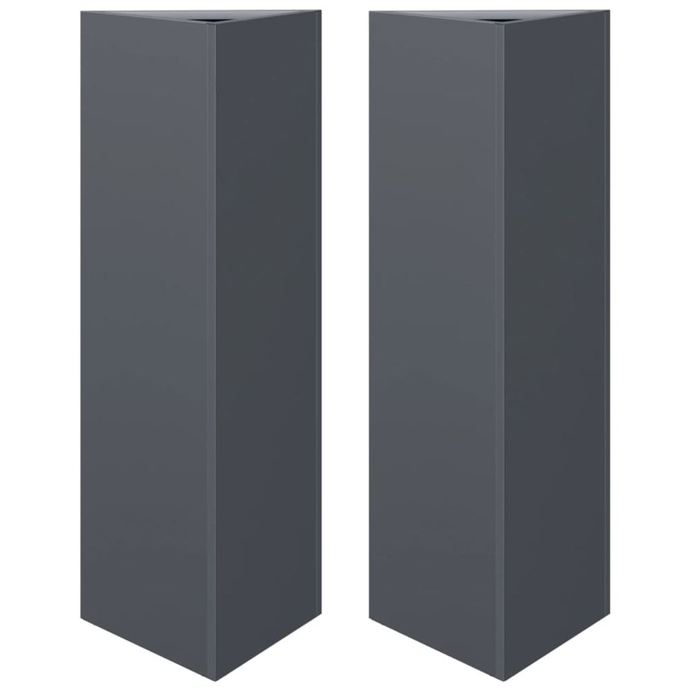 Jardinières 2 pcs anthracite triangulaire 30x26x75 cm acier