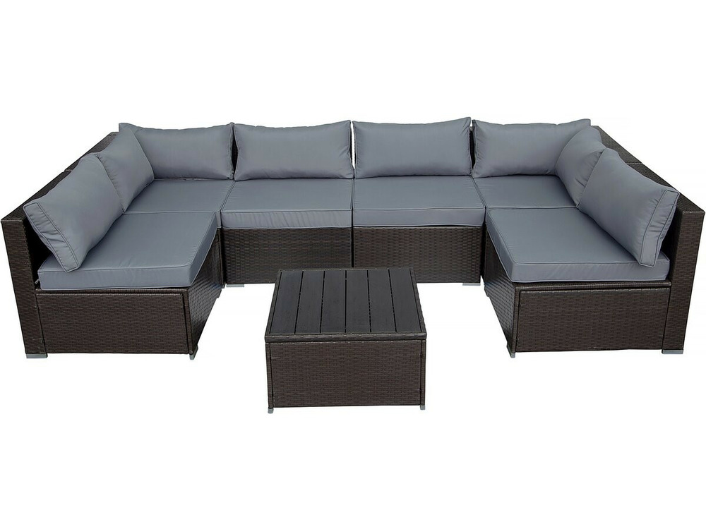 Salon de jardin panoramique en résine tressée 