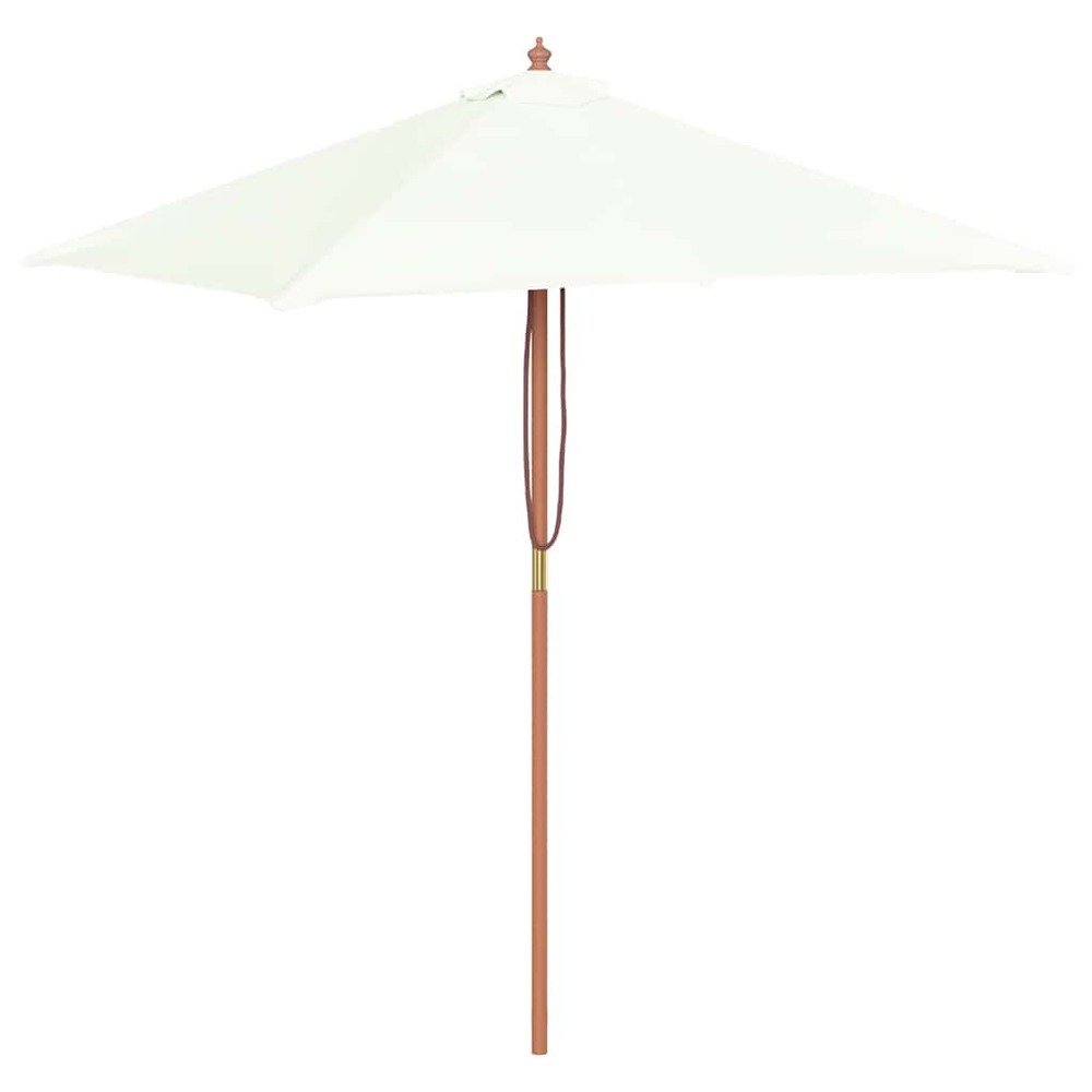 Parasol d'extérieur avec mât en bois 150x200 cm sable