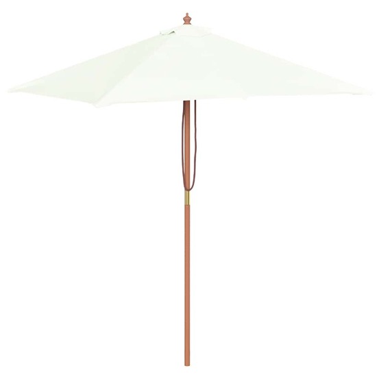 Parasol d'extérieur avec mât en bois 150x200 cm sable