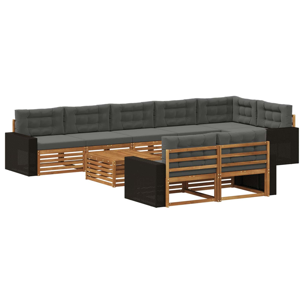 Ensemble de canapés d'extérieur avec coussin 9 pcs