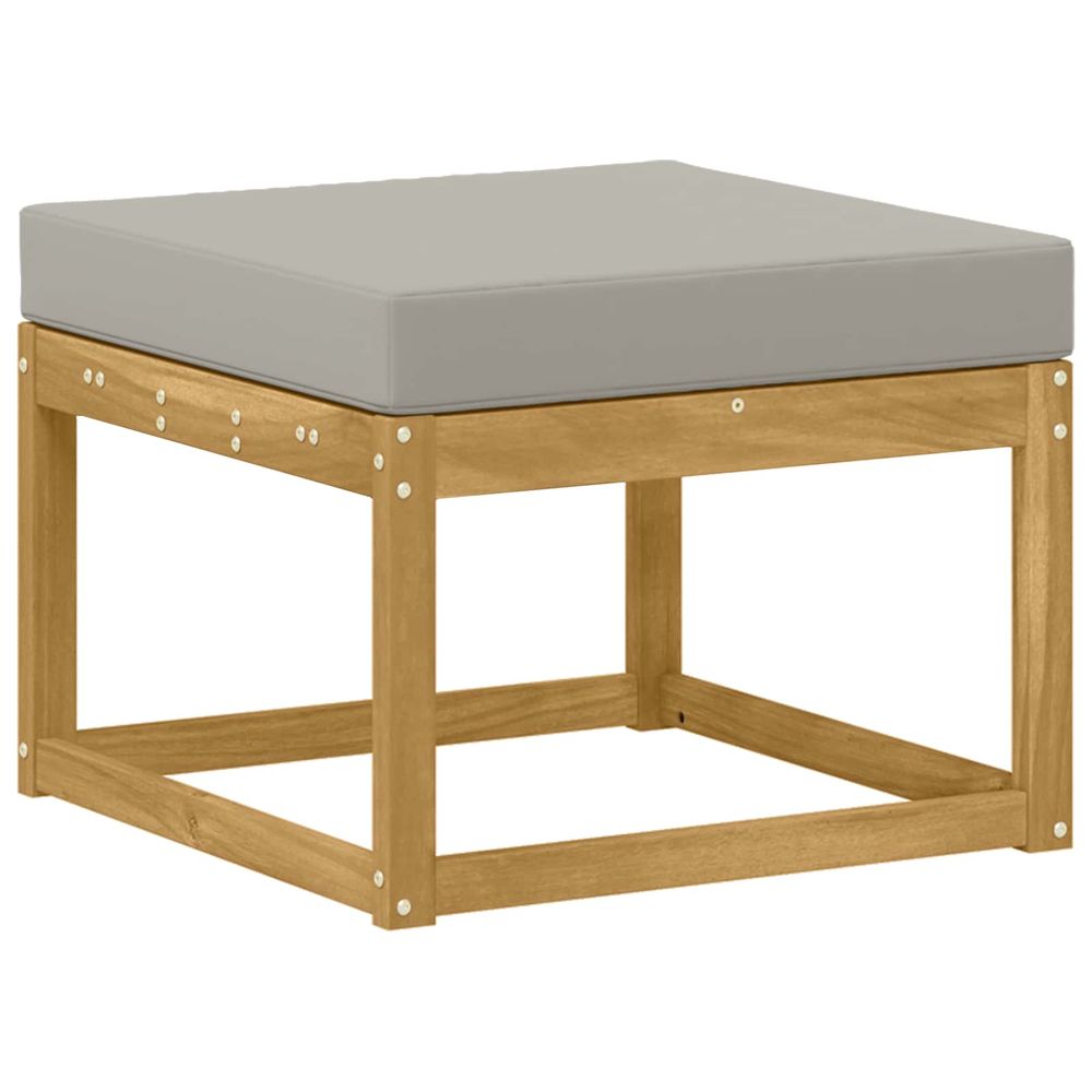 Hocker d'extérieur bois d'acacia massif blanc