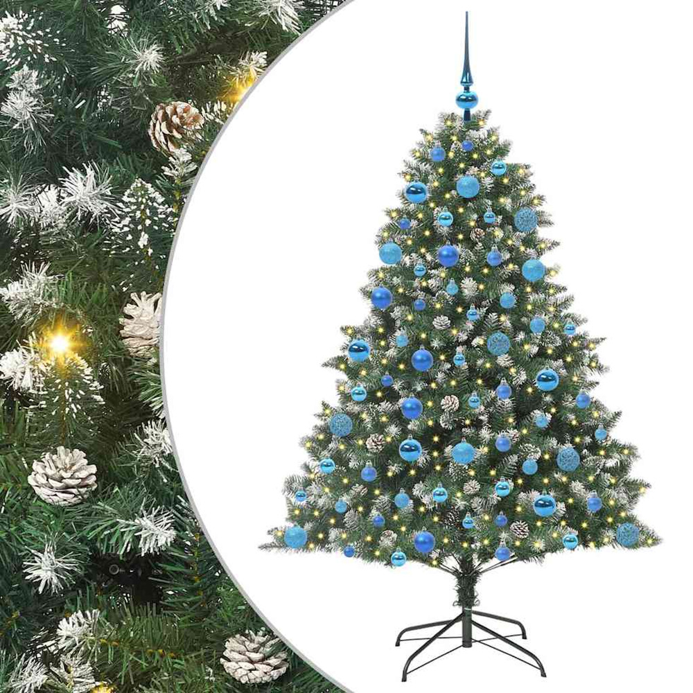 Sapin de noël artificiel vert 180 cm pvc, plastique et acier