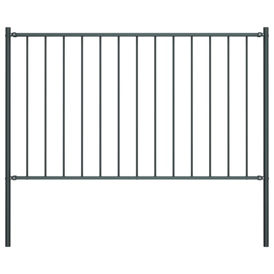 Panneau de clôture avec poteaux en acier thermolaqué 1,81 x 0,75 m anthracite