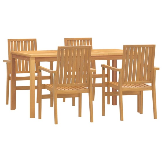 Ensemble à manger de jardin 5pcs bois de teck massif