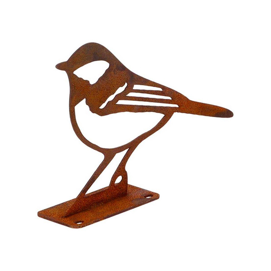 Animal en acier effet rouillé à poser mésange
