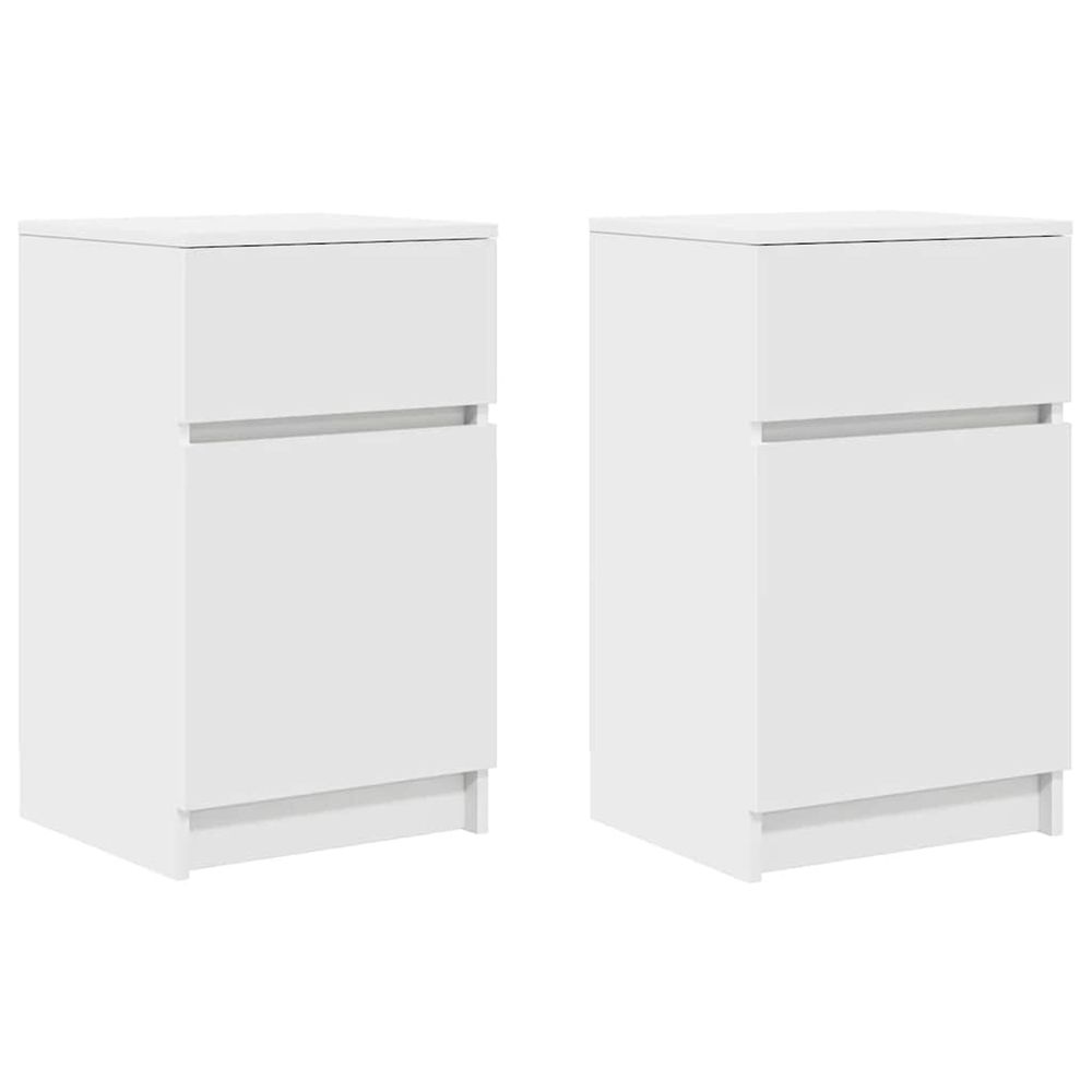 Tables de chevet 2 pcs blanc 39x35x65 cm bois d’ingénierie