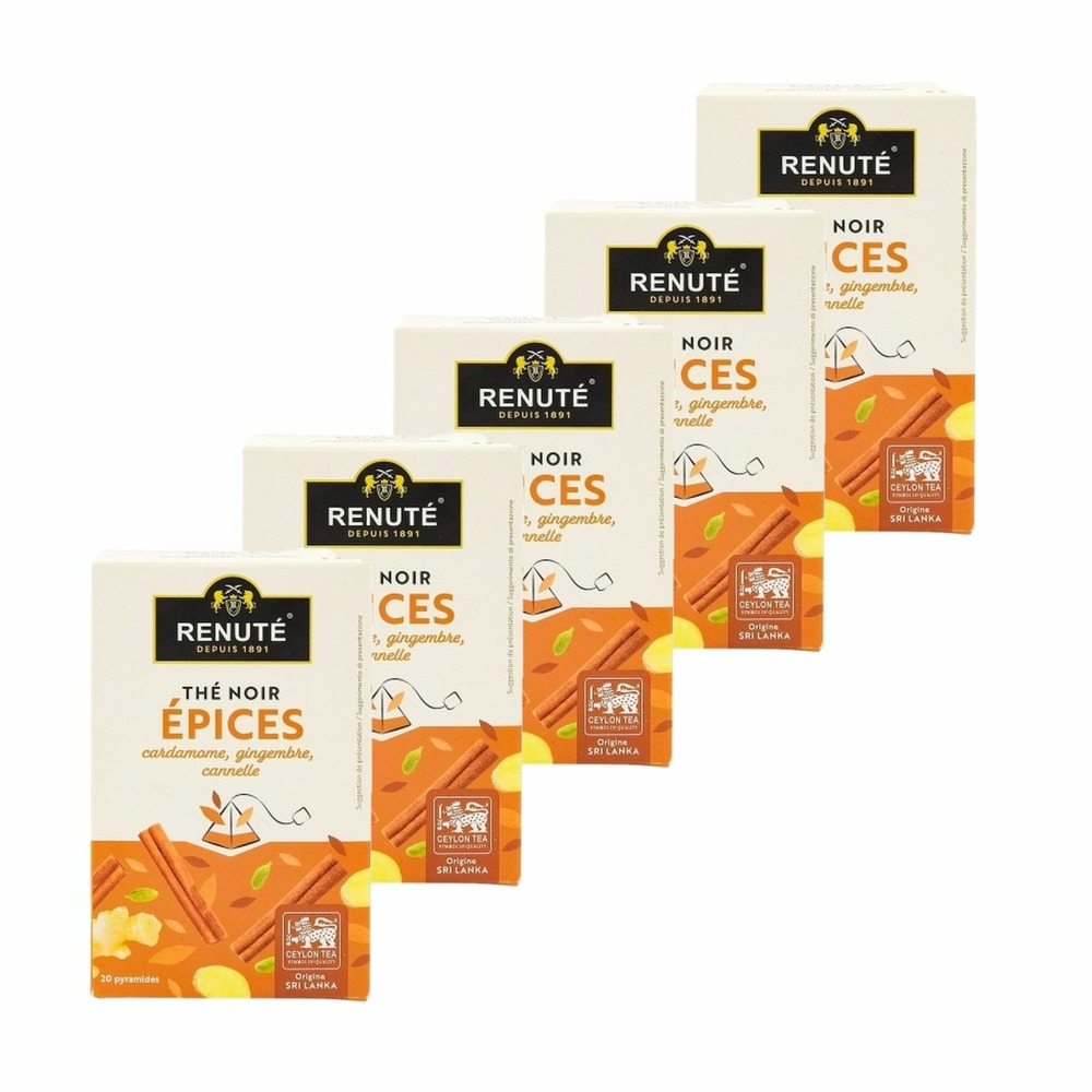 Thé noir aux épices et agrumes - 20 sachets - renuté