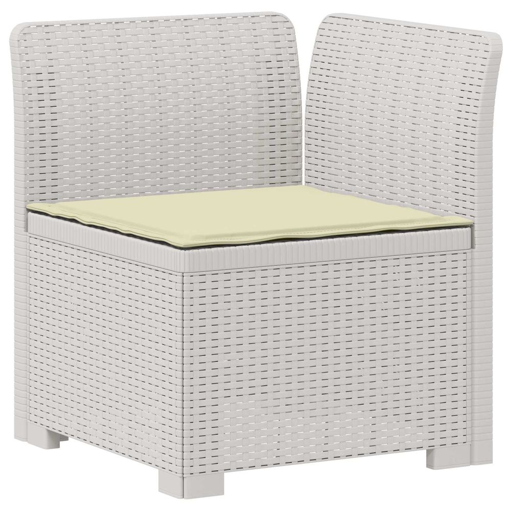 Canapé de jardin 1 place avec coussin look rotin pp blanc