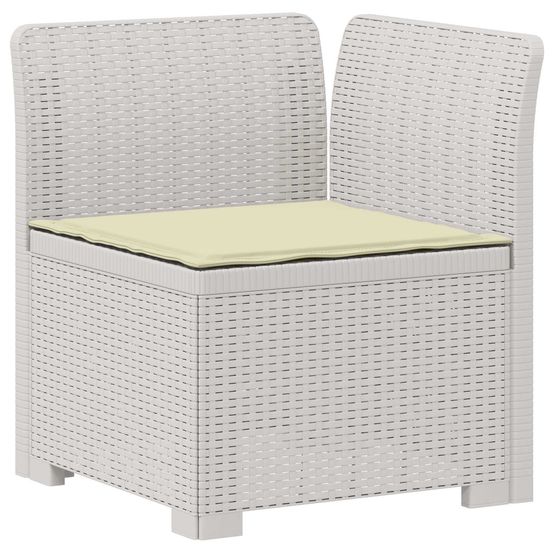 Canapé de jardin 1 place avec coussin look rotin pp blanc