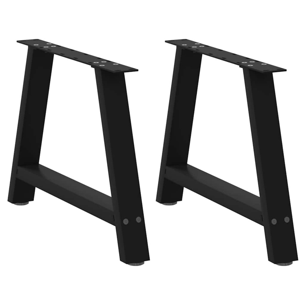 Pieds de table basse en forme de a, 2 pièces, noir, 60 x (42-43) cm, acier