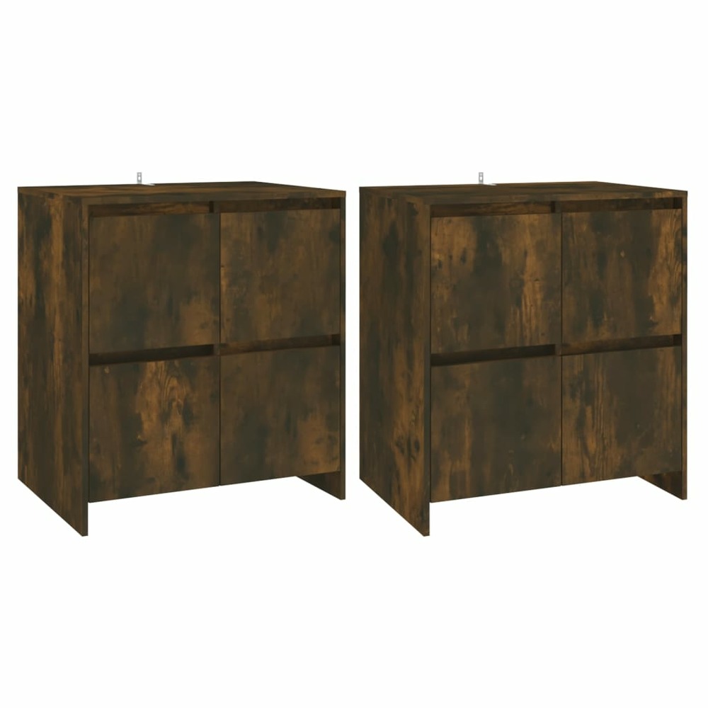 Buffet bahut commode armoire meuble de rangement organisateur cuisine salle de séjour salons lot de 2 70 x 41 x 75 cm bois d'