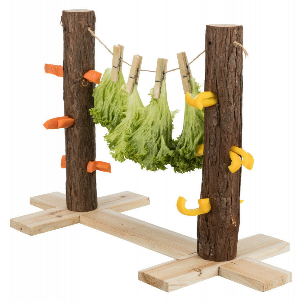 Duo tronc d'arbre pour aliments 53 x 34 x 25 cm pour lapins