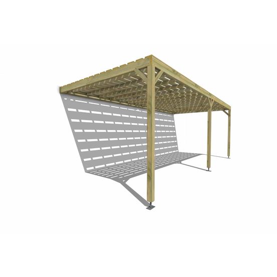 Pergola bois • 7m x 3m • adossée • sens profondeur • platelage bois • livraison comprise