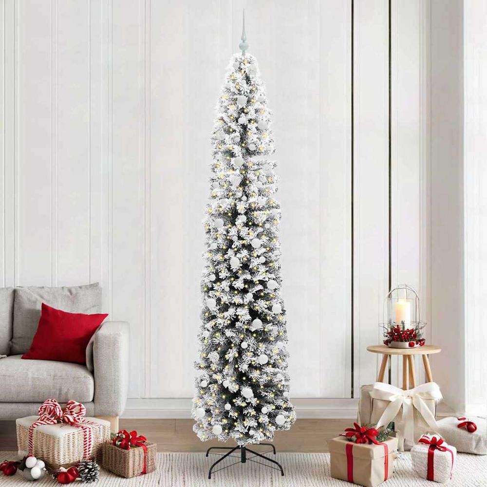 Kit sapin de noël géant 2.40m artificiel, décoré 120 boules et 300 lumières led