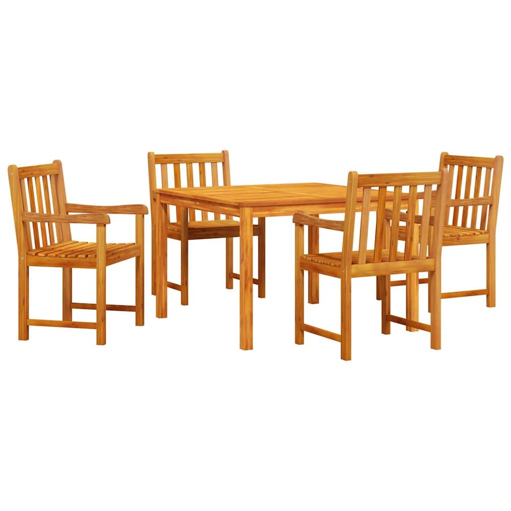 Ensemble de salle à manger pour jardin 5 pc marron