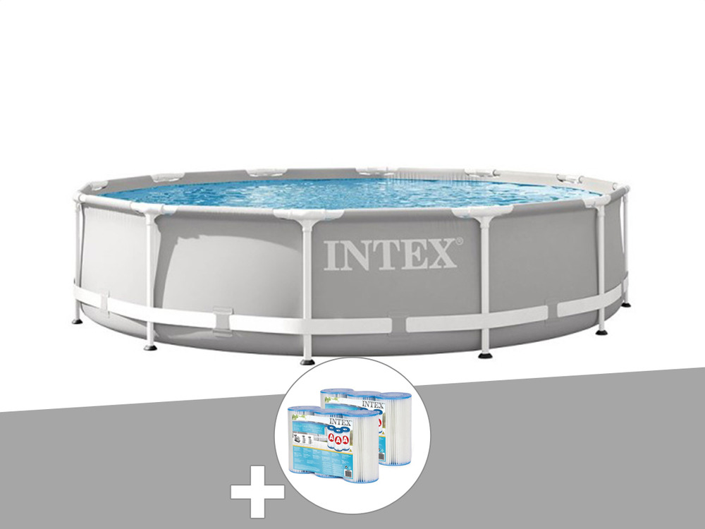 Kit piscine tubulaire prism frame ronde 3,66 x 0,76 m + 6 cartouches de filtrat