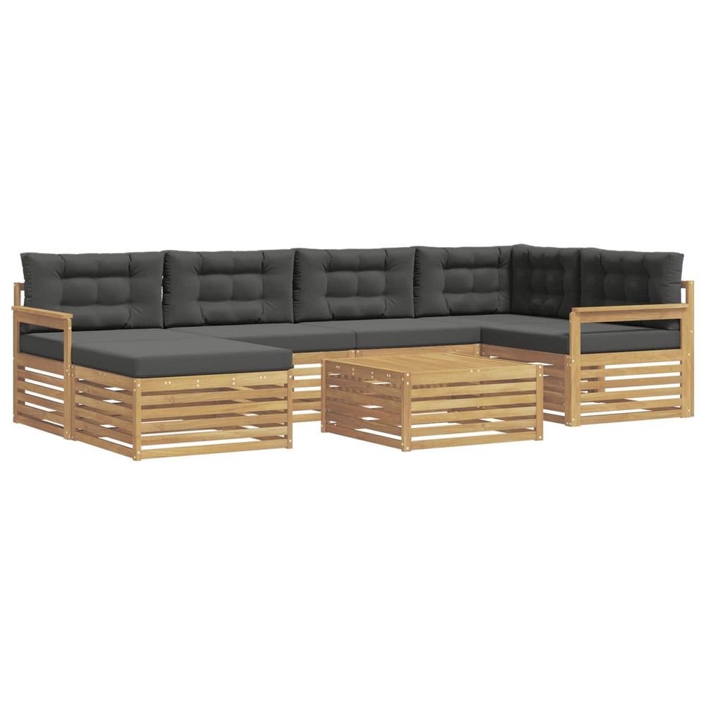 Ensemble de canapés d'extérieur 7 pc blanc et anthracite