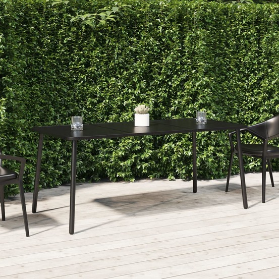 Table de jardin anthracite 165x80x71 cm acier
