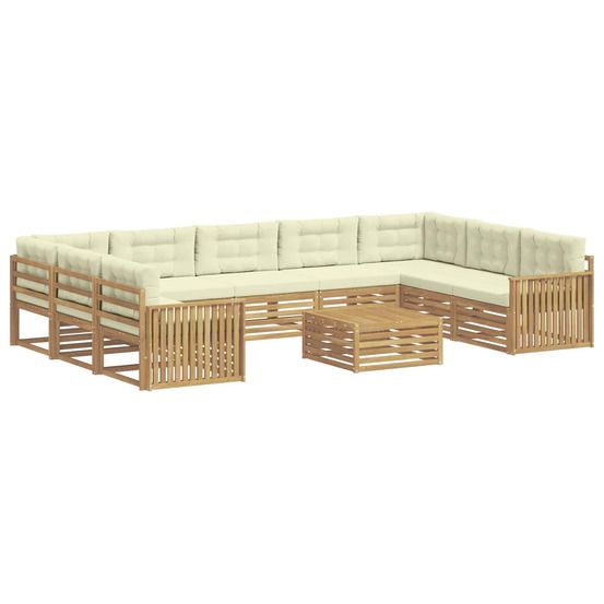 Ensemble de canapés d'extérieur 10 pc blanc et crème