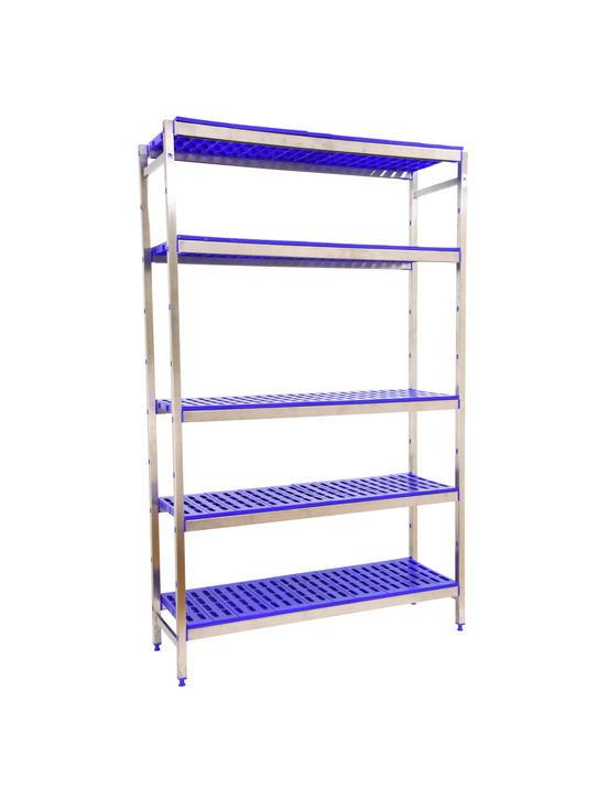 Etagère sans vis simoninox initial 5pp/2000x860x500 a.inox/bleu 2000x860x500 - simonrack