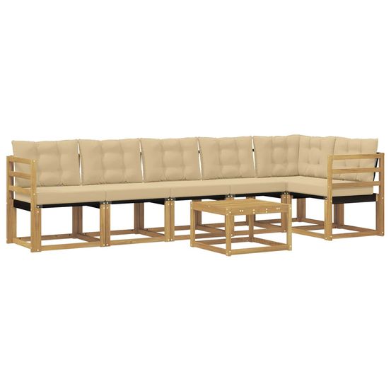Ensemble de canapés d'extérieur 7 pc blanc et beige