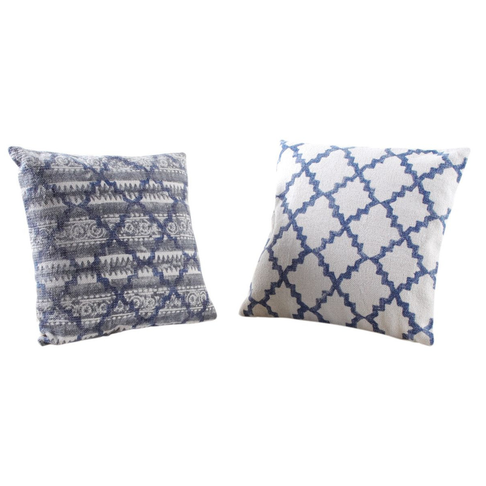 Coussin en coton déhoussable et garni 50 x 50 cm - lot de 2