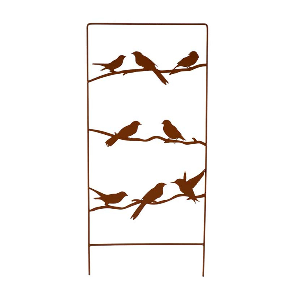 Treillage oiseaux fer marron 25x1x58cm