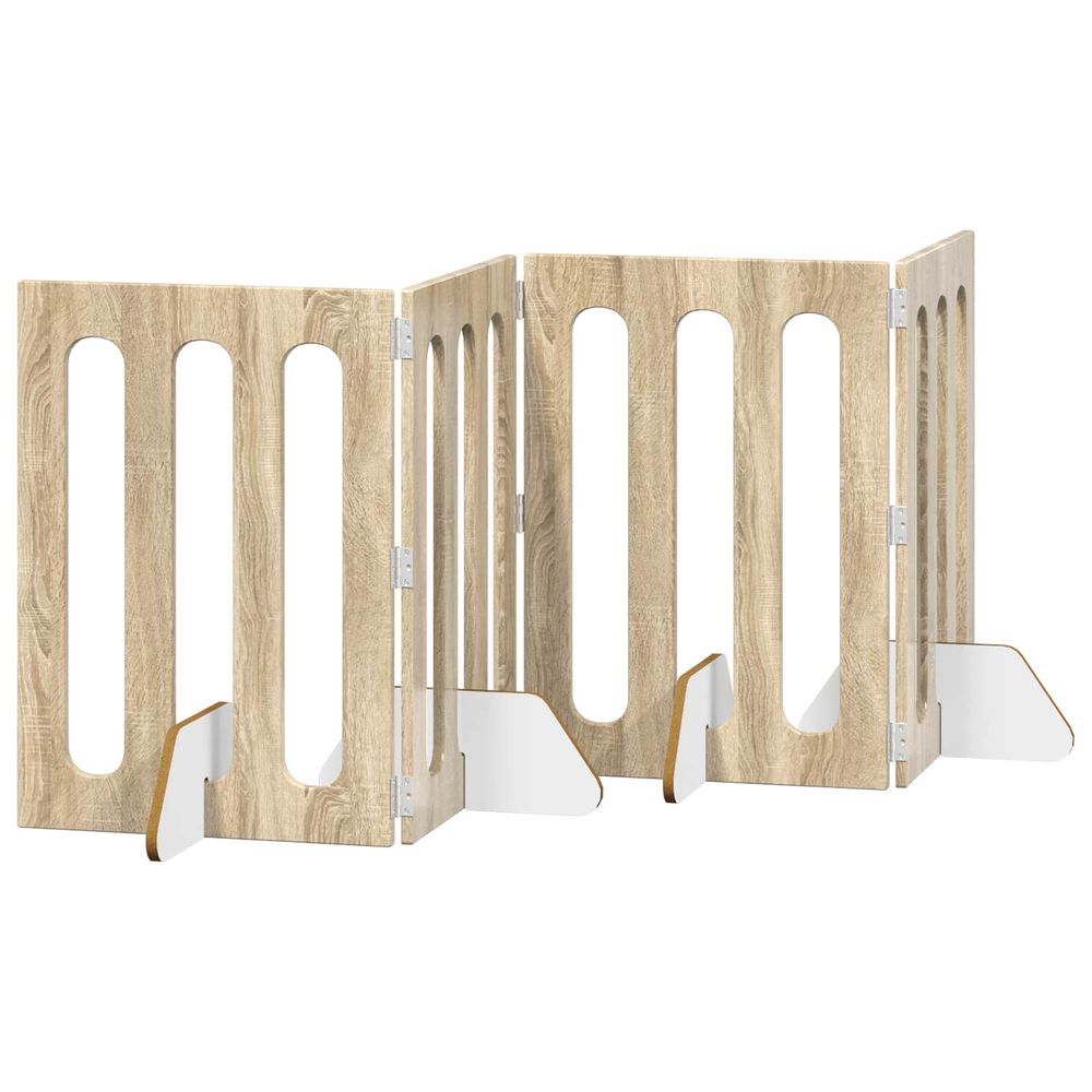 Clôture pliable pour animaux 4 pc chêne sonoma 201 x 38 x 70 cm