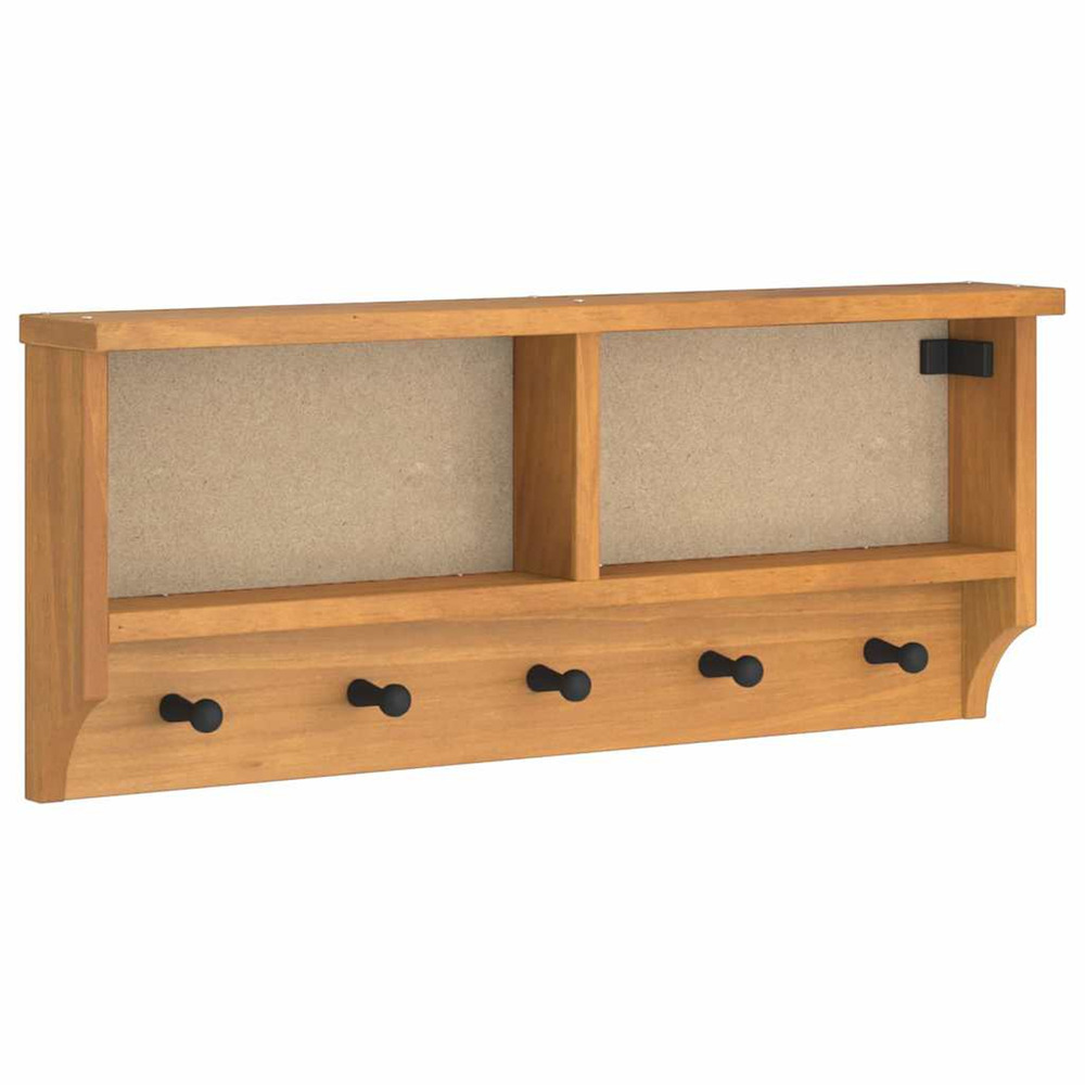Porte-manteau mural sandnes 87x12x35 cm bois massif pin