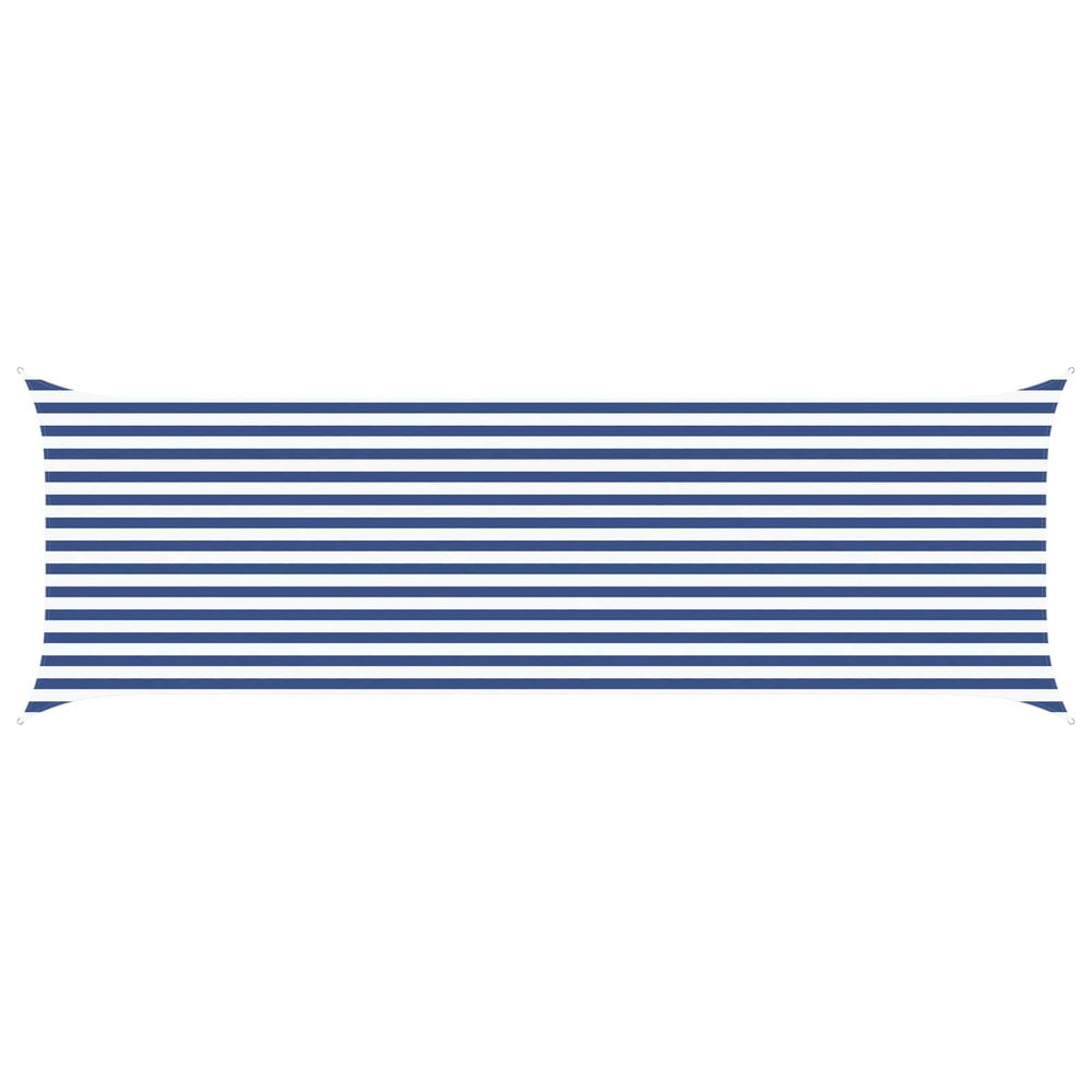 Voile d'ombre bleu et blanc 2 x 6 m 100 % polyester oxford