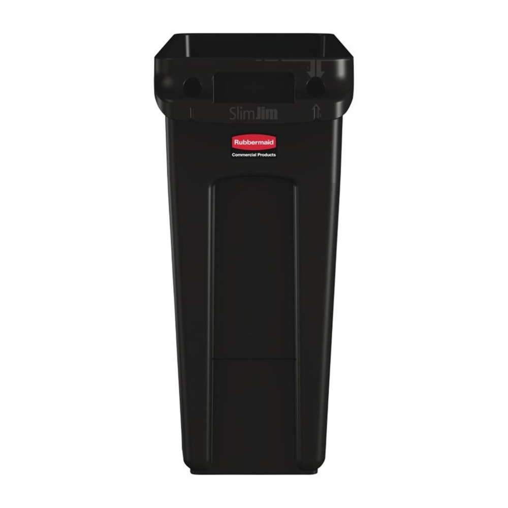 Collecteur de recyclage slim jim noir 60 l - rubbermaid