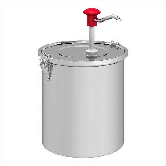Distributeur de sauce 5 litres à poussoir en inox 18/10 - gastro m