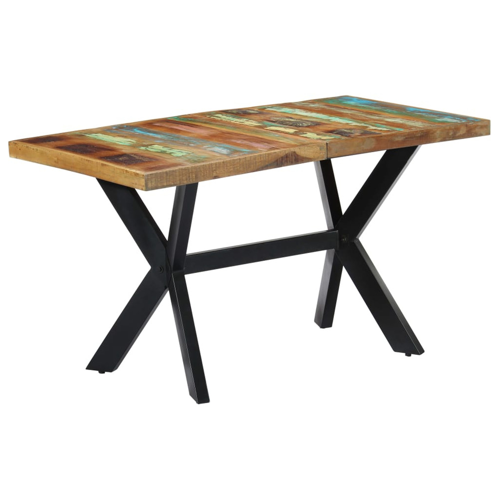 Table à manger 140x70x75 cm bois de récupération massif
