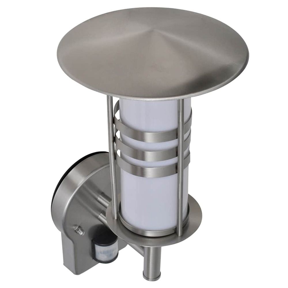 Lampe murale avec capteur acier inoxydable forme de pagode