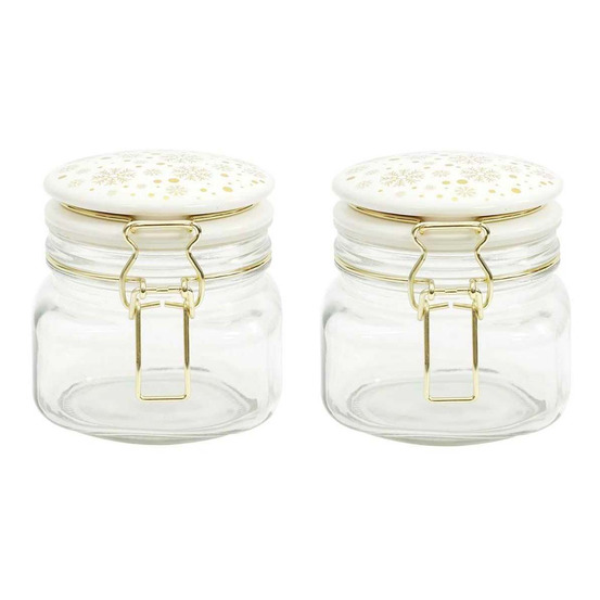Set de 2 bocaux en verre couvercle céramique
