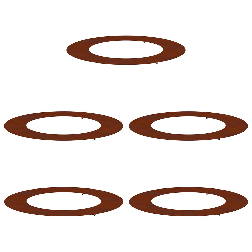 Adapté pour anneaux d'arbre plats 5 pcs marron ø50 / 80 cm