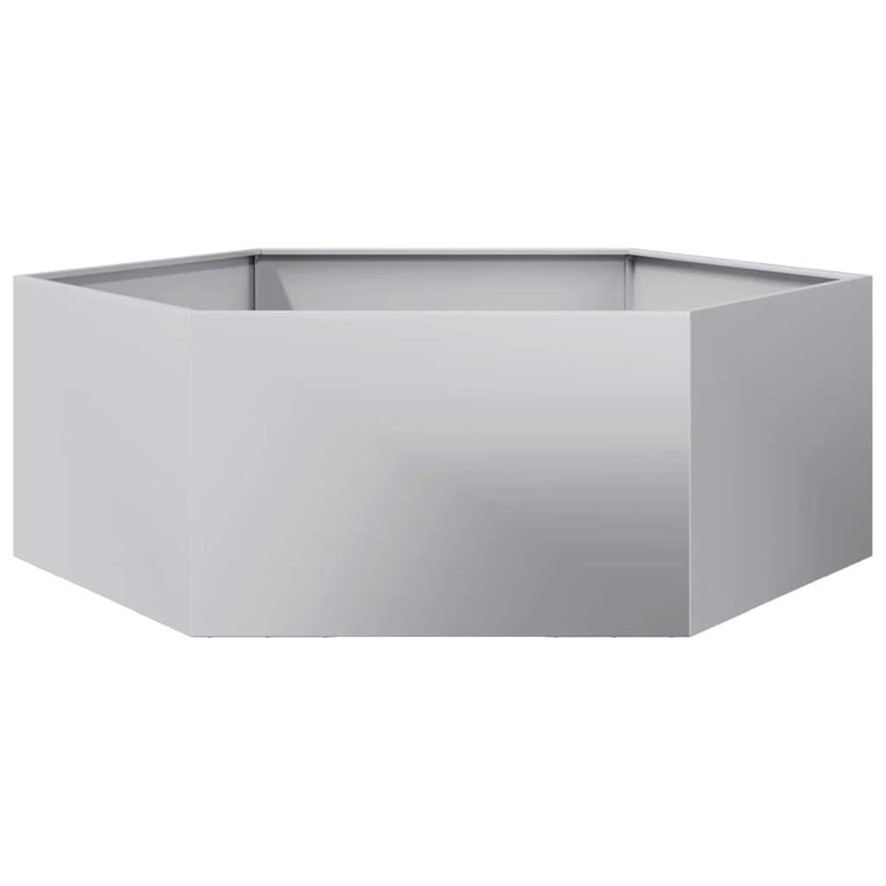 Jardinière d'extérieur hexagone 138x120x45 cm acier galvanisé