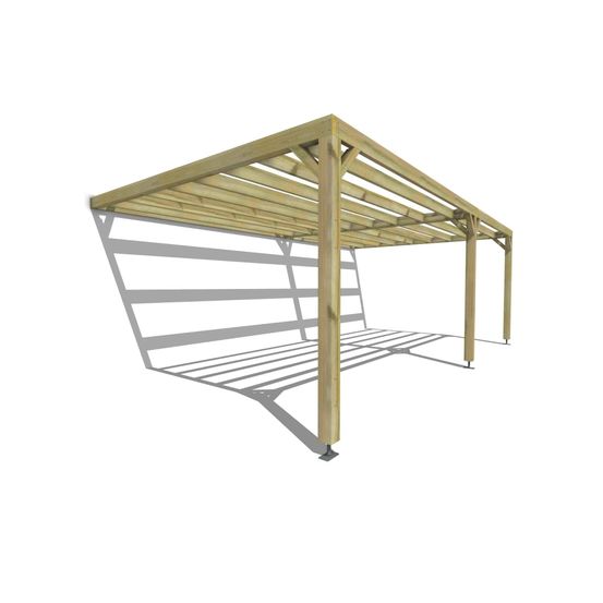 Pergola bois • 7m x 4m • adossée • sens largeur • livraison comprise