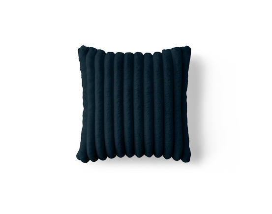 Pampelune - coussin - en fausse fourrure côtelé et velours - 40x40 cm