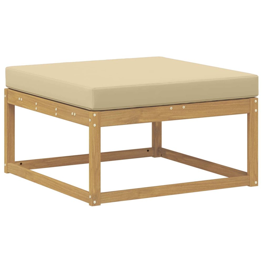 Pouf d'extérieur polyester blanc