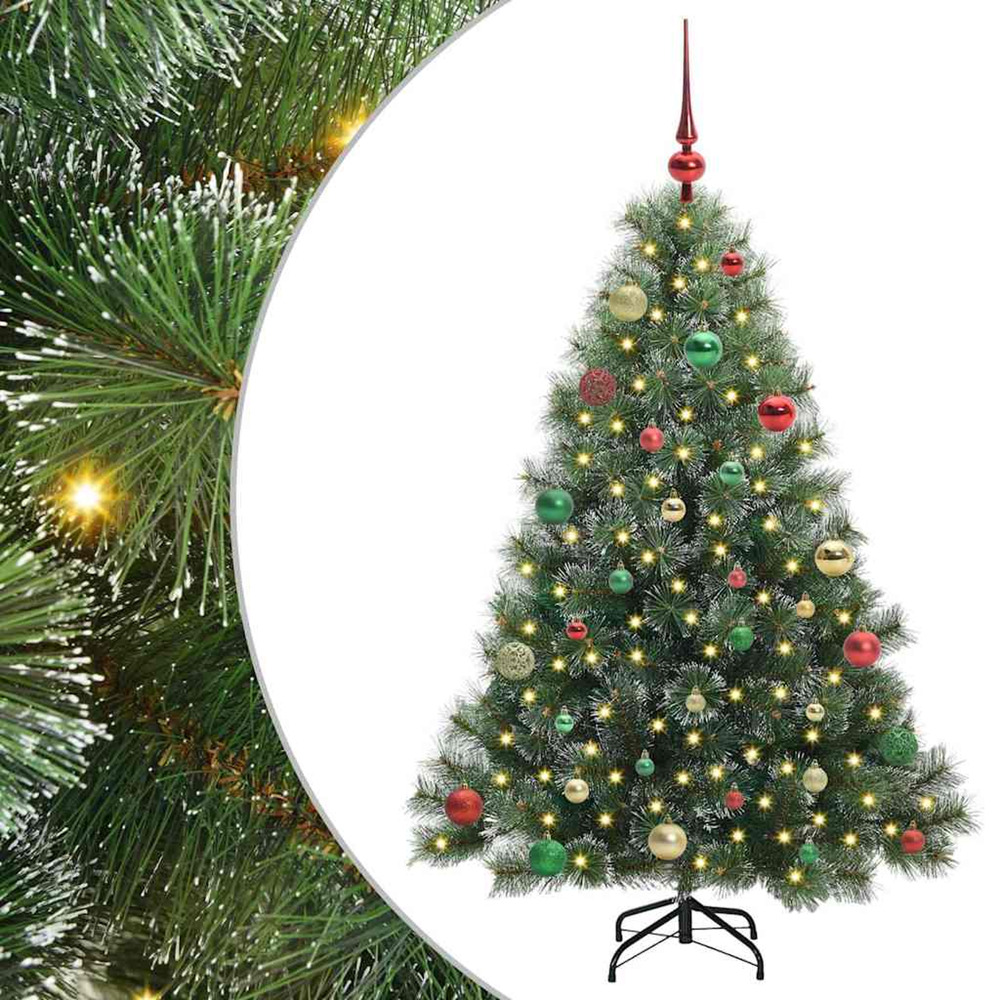 Sapin de noël artificiel avec 150 led vert 150 cm pe et pvc