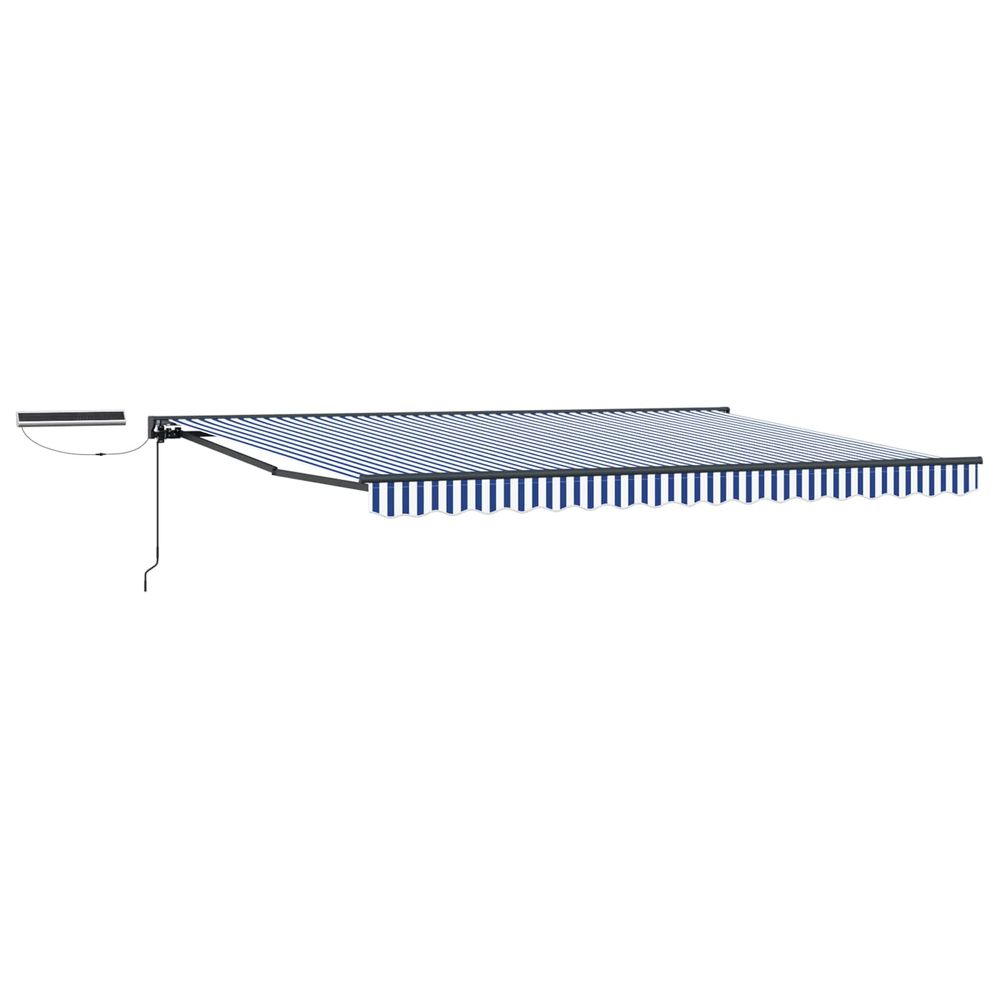 Auvent rétractable électrique bleu, blanc, anthracite 4 × 3,5 m