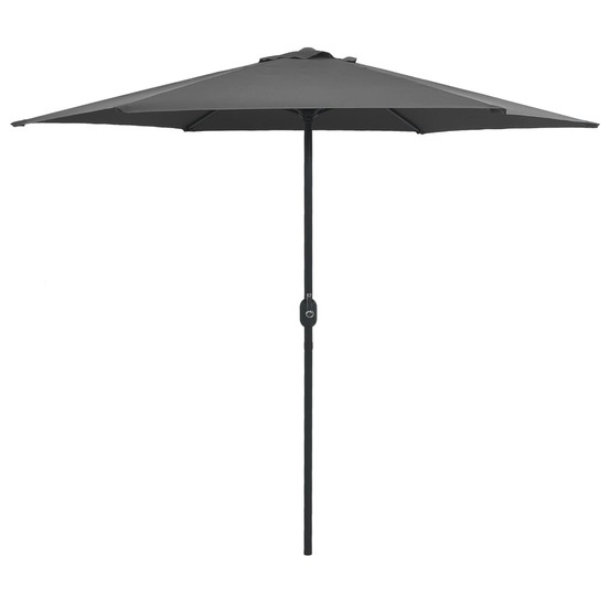 Parasol d'extérieur et mât en aluminium 270 x 246 cm anthracite