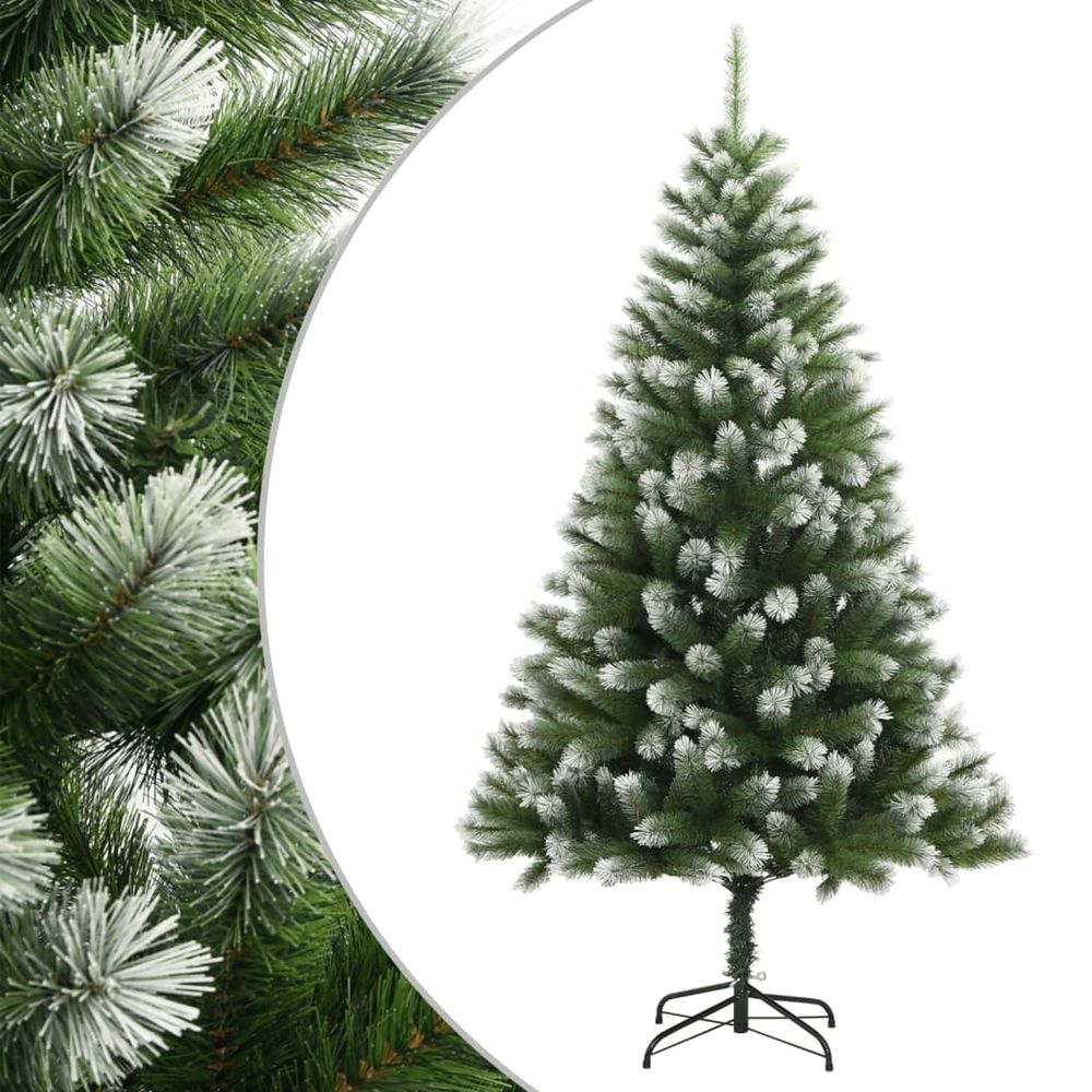 Sapin de noël artificiel à charnières avec neige floquée 210 cm