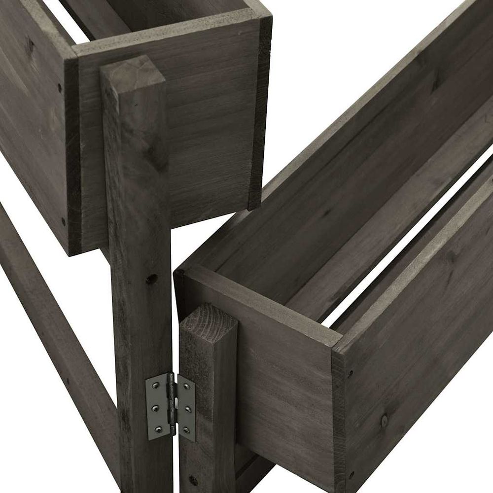 Jardinière pliable de jardin gris 60x14x75 cm bois de sapin